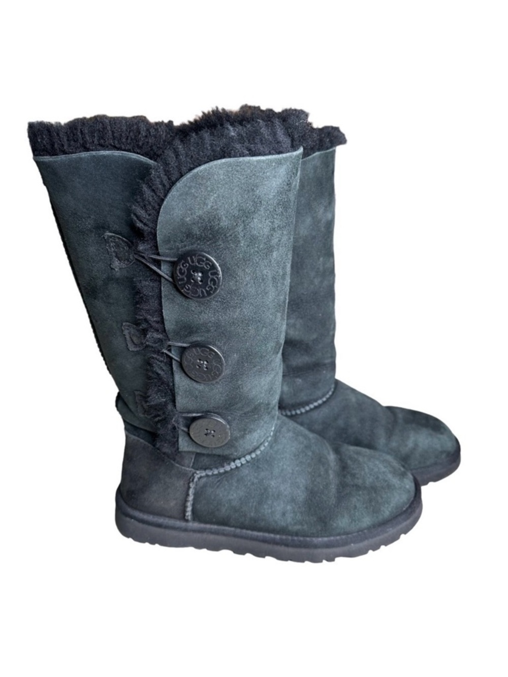 UGG Bailey Triple Button 1873 Black Boots. Size 6